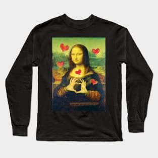 Mona Lisa Valentine Love Long Sleeve T-Shirt